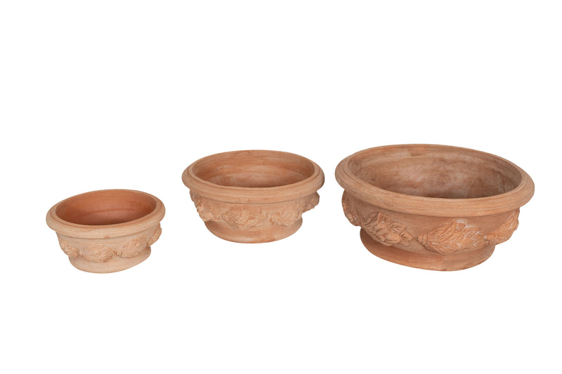 Biscottini Set 3 Ciotole in Terracotta 100% Made in Italy interamente Lavorata a Mano