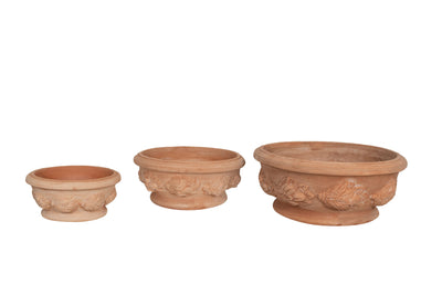 Biscottini Set 3 Ciotole in Terracotta 100% Made in Italy interamente Lavorata a Mano