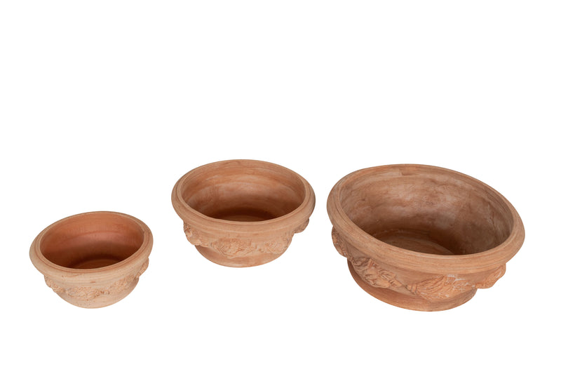 Biscottini Set 3 Ciotole in Terracotta 100% Made in Italy interamente Lavorata a Mano