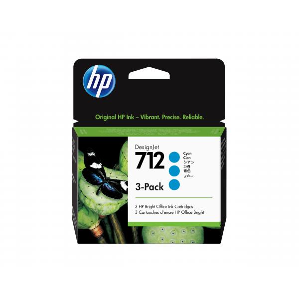 712 Cartuccia Ink Origianle Ciano per DesignJet T210 / T230 / T250 / T630 / T650 3 Pezzi da 29 ml