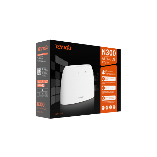 Router Mobile Tenda 4G03 - N300 - Wi-Fi 4G LTE