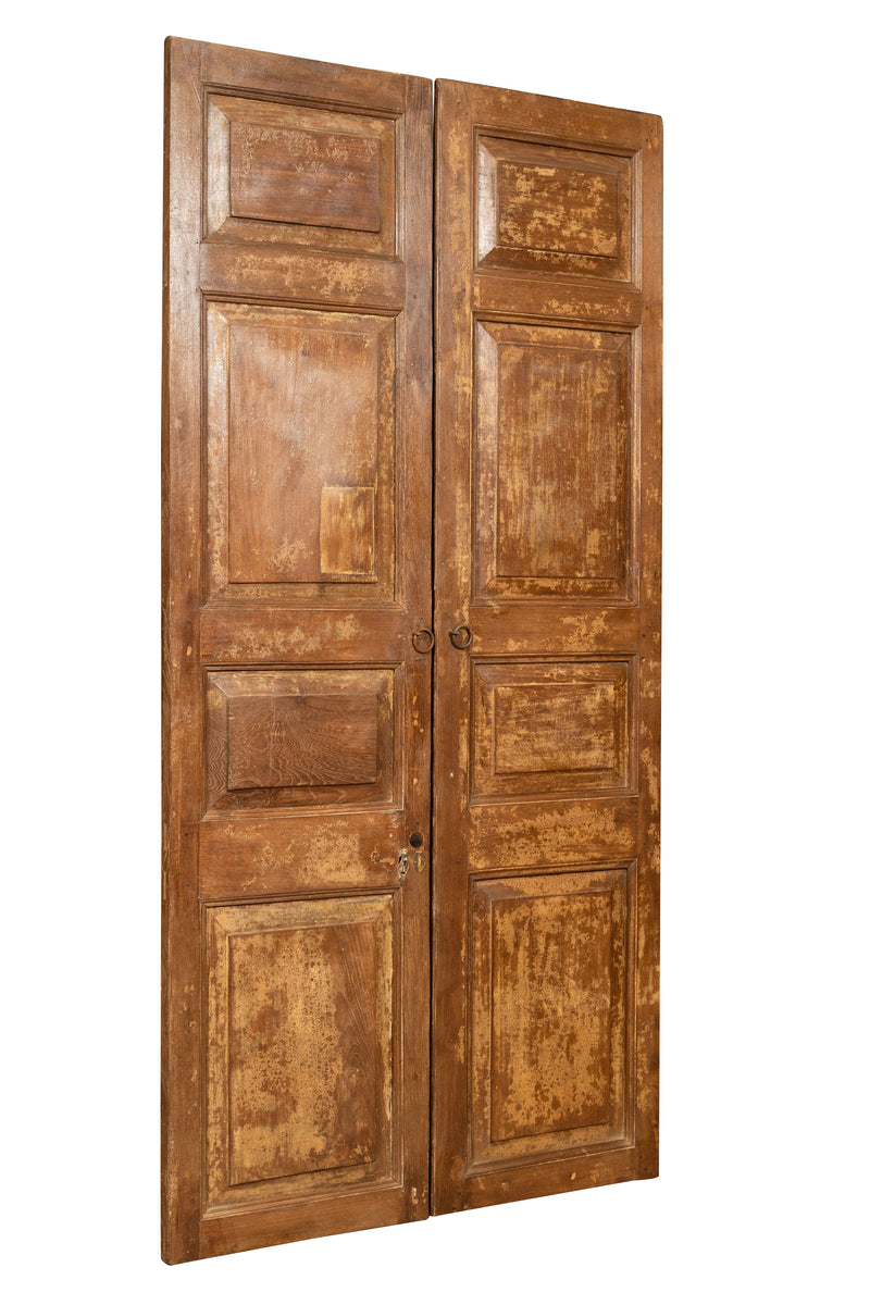 Biscottini Porta portone in legno massello e ferro da interno o da esterno vecchia e antica medievale scorrevole