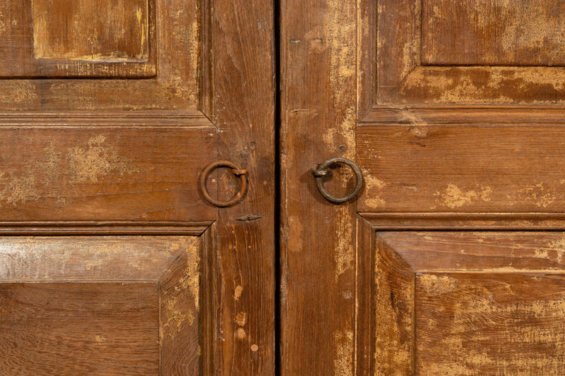 Biscottini Porta portone in legno massello e ferro da interno o da esterno vecchia e antica medievale scorrevole