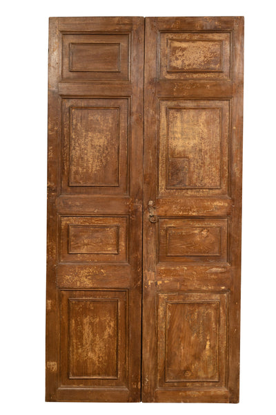 Biscottini Porta portone in legno massello e ferro da interno o da esterno vecchia e antica medievale scorrevole