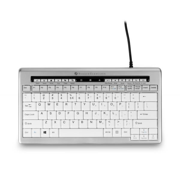 BakkerElkhuizen S-board 840 tastiera Ufficio USB QWERTY Inglese US Grigio chiaro, Bianco (Bakker Elkhuizen S-Board 840 Design Ta)