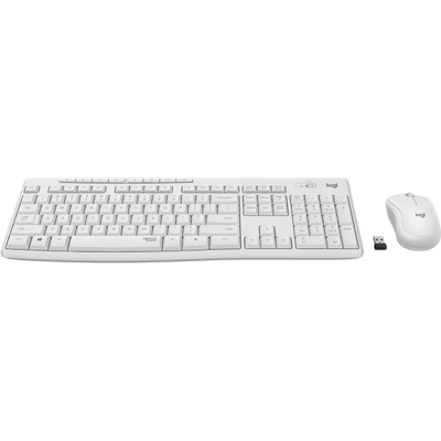 Kit tastiera + mouse Logitech Wireless MK295 Silent Combo - Tastiera wireless - 2.4 GHz - mouse con ricevitore wireless USB - Tecnologia SilentTouch - Bianco