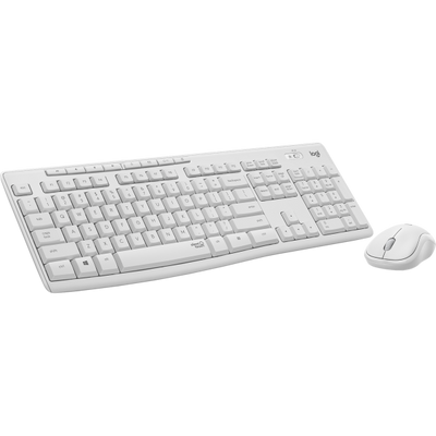 Kit tastiera + mouse Logitech Wireless MK295 Silent Combo - Tastiera wireless - 2.4 GHz - mouse con ricevitore wireless USB - Tecnologia SilentTouch - Bianco