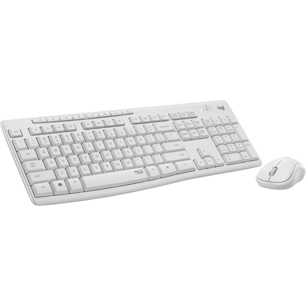 Kit tastiera + mouse Logitech Wireless MK295 Silent Combo - Tastiera wireless - 2.4 GHz - mouse con ricevitore wireless USB - Tecnologia SilentTouch - Bianco