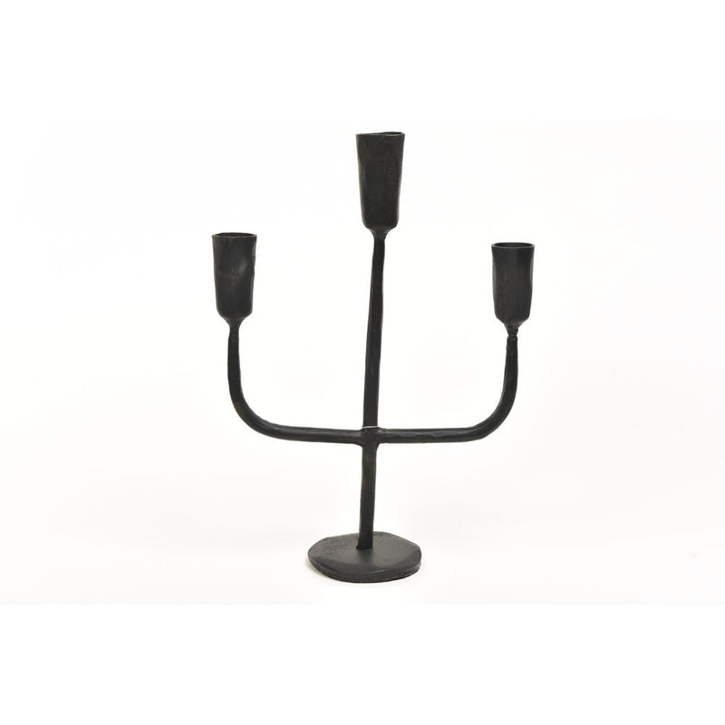 Candelabro 3 Fuochi Nero 22x8xH30Cm Mercury 92575