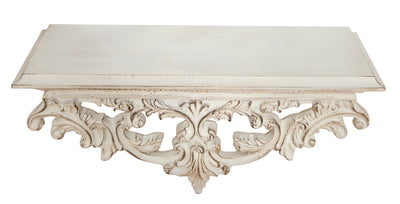 Biscottini MENSOLA A MURO IN LEGNO FINITURA BIANCA ANTICATA L46XPR17XH22 CM MADE IN ITALY