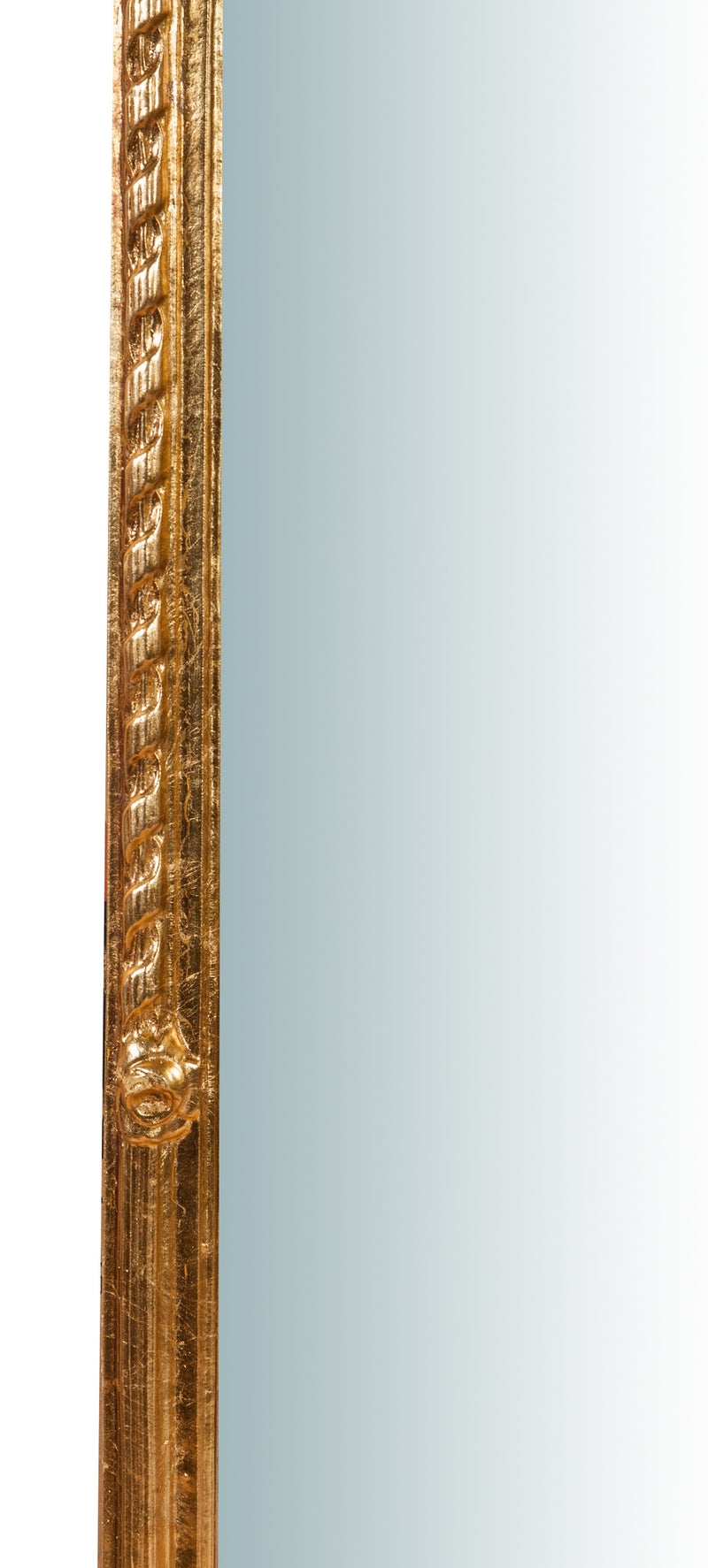 Biscottini Specchiera da parete in legno finitura foglia oro anticato L40xPR5x98 cm Made in Italy