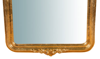 Biscottini Specchiera da parete in legno finitura foglia oro anticato L40xPR5x98 cm Made in Italy