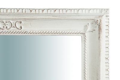 Biscottini Specchiera da parete verticale/orizzontale in legno finitura bianco anticato L67xPR4,5xH87 cm Made in Italy