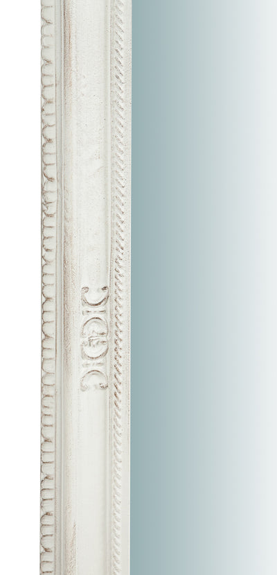 Biscottini Specchiera da parete verticale/orizzontale in legno finitura bianco anticato L67xPR4,5xH87 cm Made in Italy