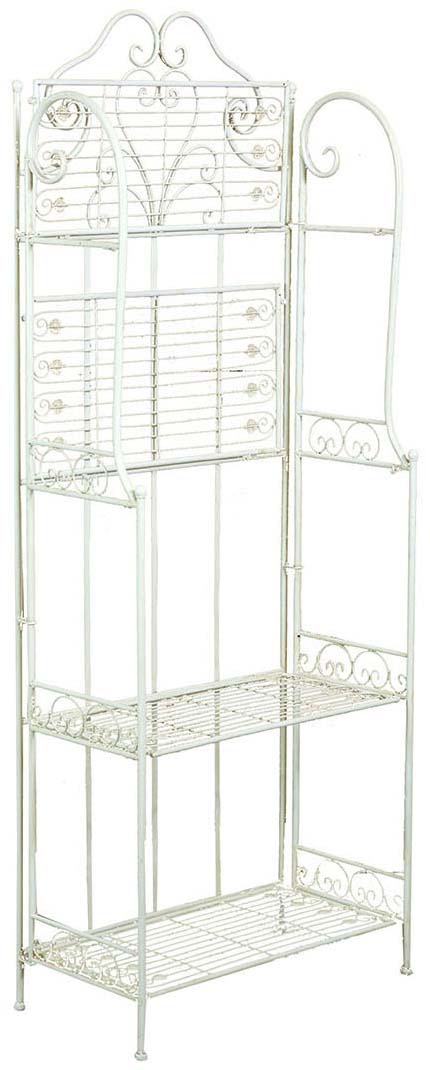 Biscottini Etagere multifunzione richiudibile in ferro battuto finitura bianca anticata L63xPR33xH165 cm