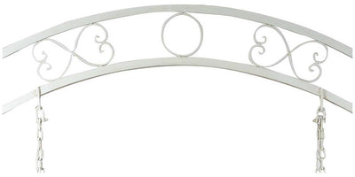 Biscottini Dondolo a due posti in ferro battuto finitura bianca anticata L198xPR100xH220 cm