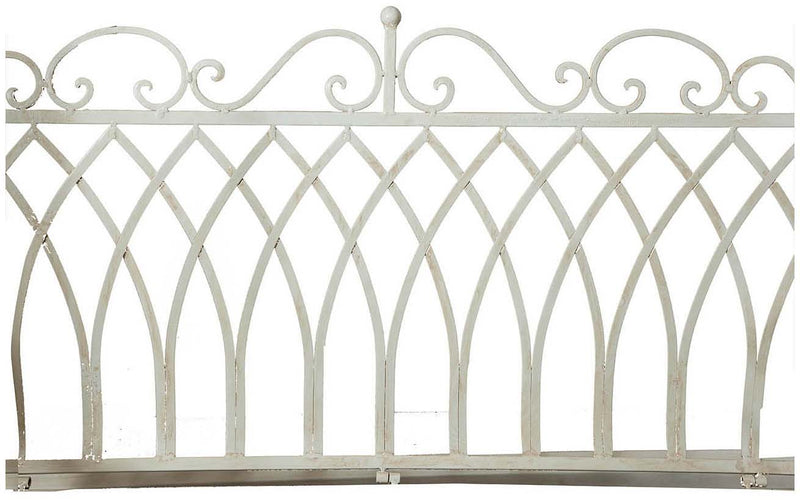 Biscottini Dondolo a due posti in ferro battuto finitura bianca anticata L198xPR100xH220 cm