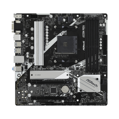ASRock A520M Pro4 - scheda madre - micro ATX - Socket AM4 - chipset AMD A520 - USB-C Gen1, USB 3.2 Gen 1 - Gigabit LAN - grafica integrata (CPU richiesta)