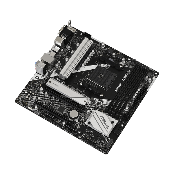 ASRock A520M Pro4 - scheda madre - micro ATX - Socket AM4 - chipset AMD A520 - USB-C Gen1, USB 3.2 Gen 1 - Gigabit LAN - grafica integrata (CPU richiesta)