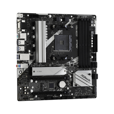 ASRock A520M Pro4 - scheda madre - micro ATX - Socket AM4 - chipset AMD A520 - USB-C Gen1, USB 3.2 Gen 1 - Gigabit LAN - grafica integrata (CPU richiesta)