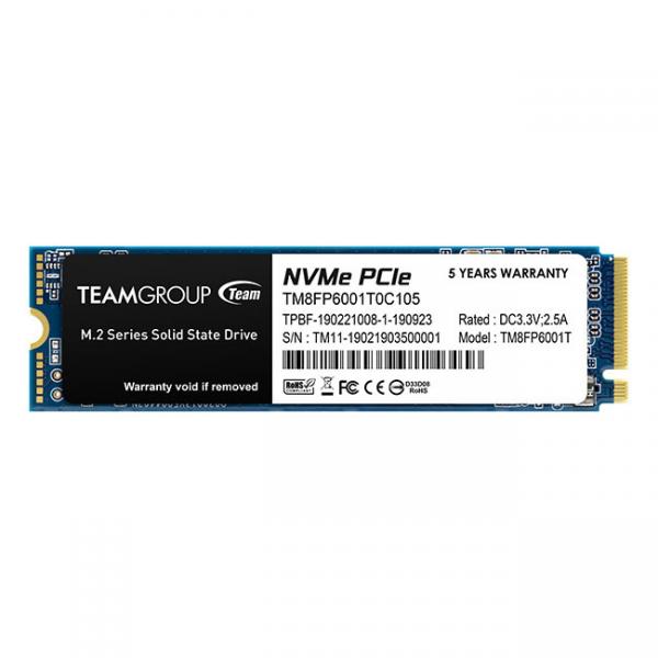 Team Group MP33 1 TB M.2 PCI Express 3.0 NVMe 3D NAND (Team MP33 [TM8FP6001T0C101] 1TB NVMe SSD, M.2 Interface, PCIe Gen3, 2280, Read 1700MB/s, Write 1400MB/s, 3 Year Warranty)
