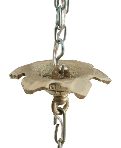 Biscottini Lampadario in fusione di ottone e gemme in cristallo Diam. 40XH40 cm struttura