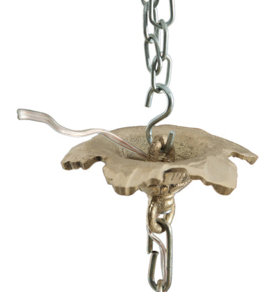 Biscottini Lampadario in fusione di ottone e gemme in cristallo Diam. 40XH40 cm struttura