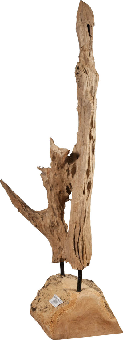 Biscottini Scultura naturale astratta in legno riportato dal mare L35xPR33xH93 cm