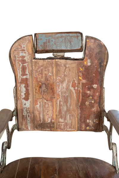 Biscottini Vecchia sedia poltrona da barbieri restaurata