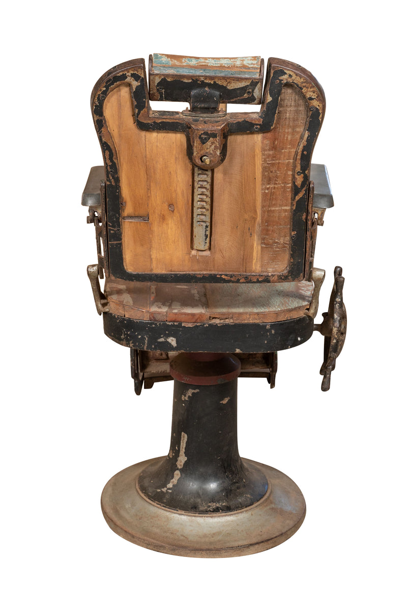 Biscottini Vecchia sedia poltrona da barbieri restaurata