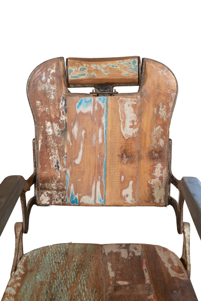 Biscottini Vecchia sedia poltrona da barbieri restaurata