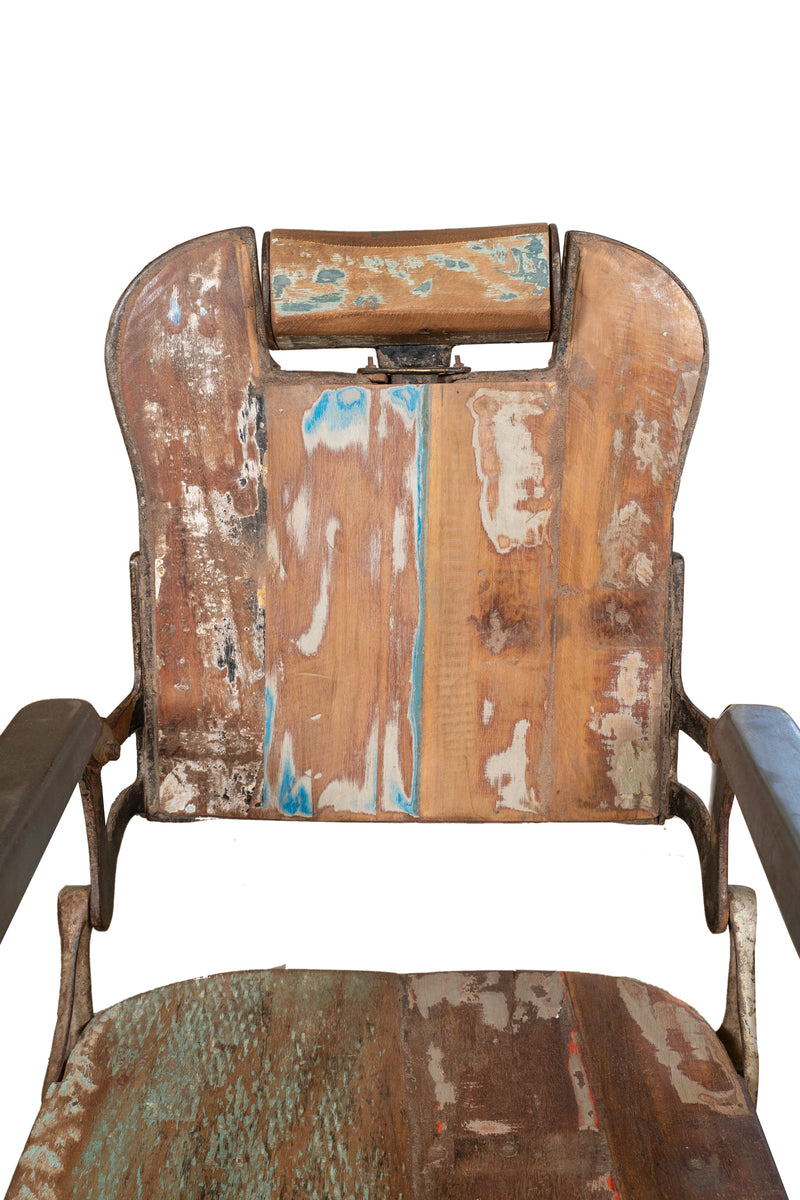 Biscottini Vecchia sedia poltrona da barbieri restaurata