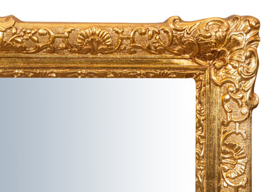 Biscottini Specchiera da parete verticale/orizzontale in legno finitura foglia oro anticato L93xPR5,5xH107 cm Made in Italy