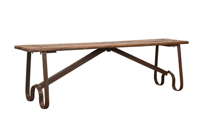 Biscottini Panchina in legno e ferro L153XPR40XH46 CM Solida robusta massello Offerta