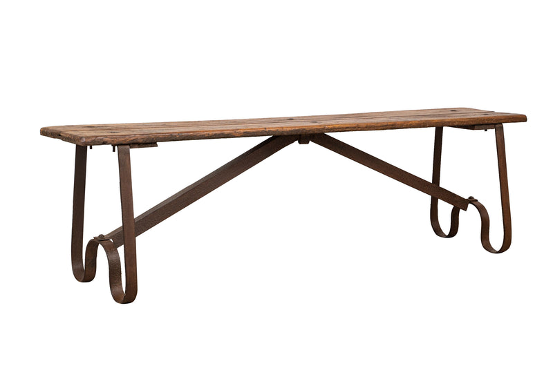 Biscottini Panchina in legno e ferro L153XPR40XH46 CM Solida robusta massello Offerta