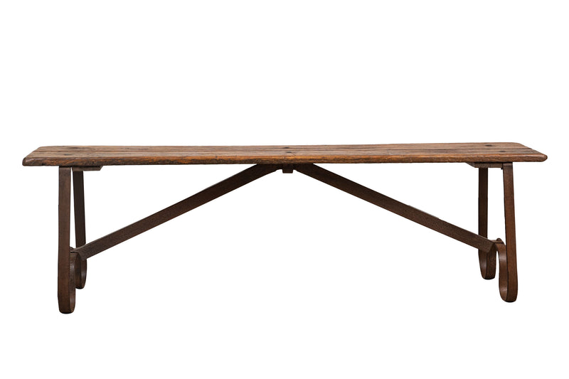 Biscottini Panchina in legno e ferro L153XPR40XH46 CM Solida robusta massello Offerta