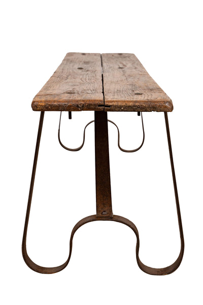 Biscottini Panchina in legno e ferro L153XPR40XH46 CM Solida robusta massello Offerta