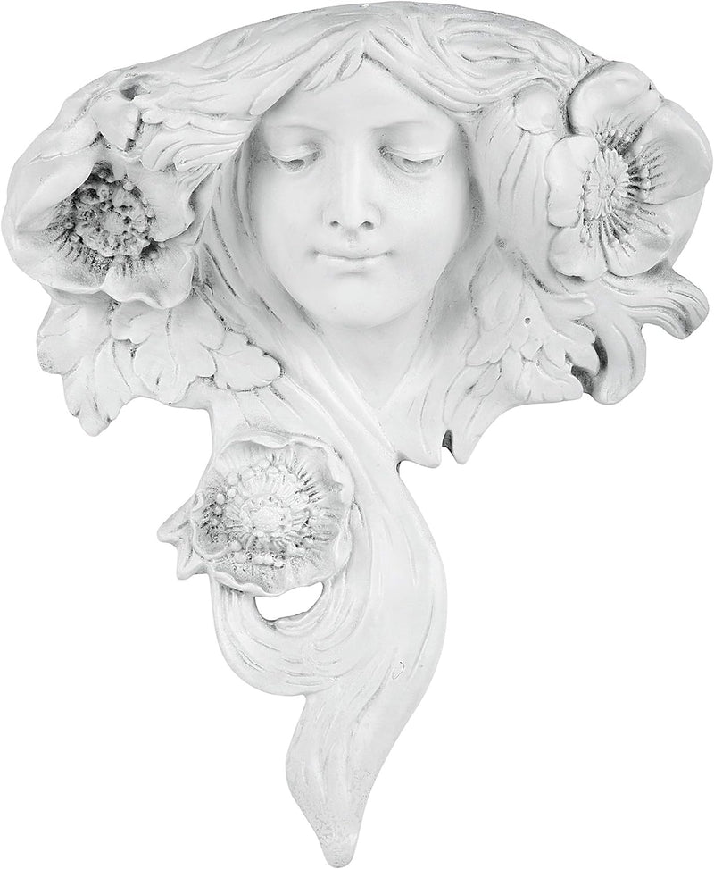 Design Toscano NG302815 Le Etoile: Scultura da Muro Greenman Francese, Pietra Antica, 14x33x38 cm