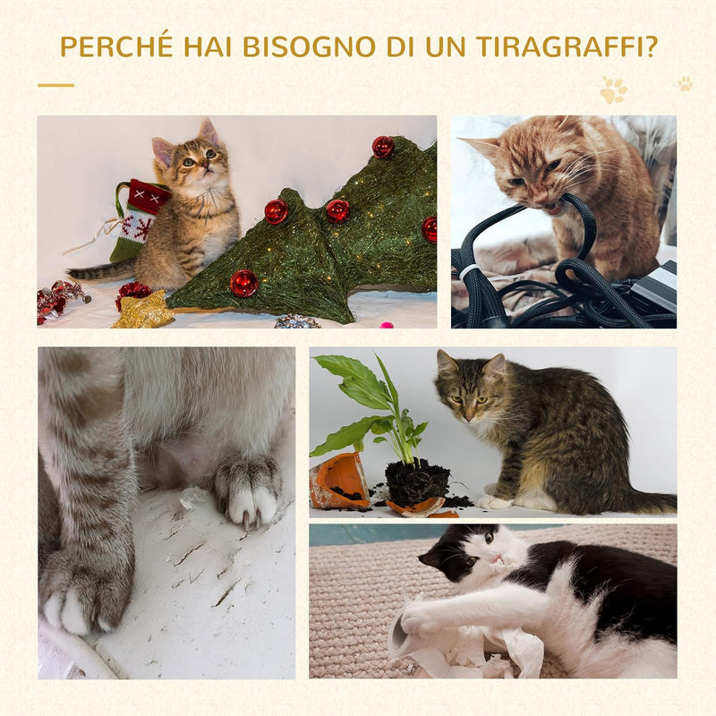 Albero Tiragraffi per Gatti Alto 100 cm, Tiragraffi per Gatti con Lettino Rotondo, Pali in Sisal e Rivestimento in Peluche, Grigio