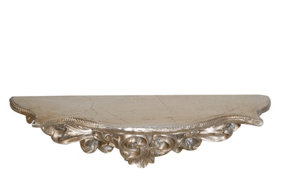 Biscottini Mensola in legno finitura foglia argento anticato Made in Italy L45xPR12,5xH14 cm