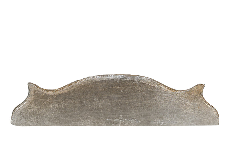 Biscottini Mensola in legno finitura foglia argento anticato Made in Italy L45xPR12,5xH14 cm