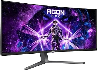 AOC Agon PRO AG346UCD - 34 Inch WQHD OLED Curved Gaming Monitor, 175 Hz, 0.03 ms, FreeSync Premium Pro, G-Sync comp., HDR400 (3440 x 1440, 2 x HDMI 2.0, 1 x DisplayPort 1.4, USB Hub) Black