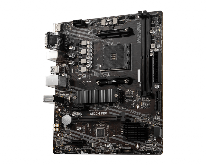 MSI A520M PRO scheda madre AMD A520 Socket AM4 micro ATX (MSI A520M PRO - bundkort - micro-ATX -)