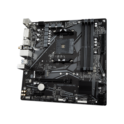 Gigabyte A520M DS3H AC - 1.X - scheda madre - micro ATX - Socket AM4 - Chipset AMD A520 - USB 3.2 Gen 1 - Gigabit LAN, Wi-Fi, Bluetooth - grafica integrata (CPU richiesta)