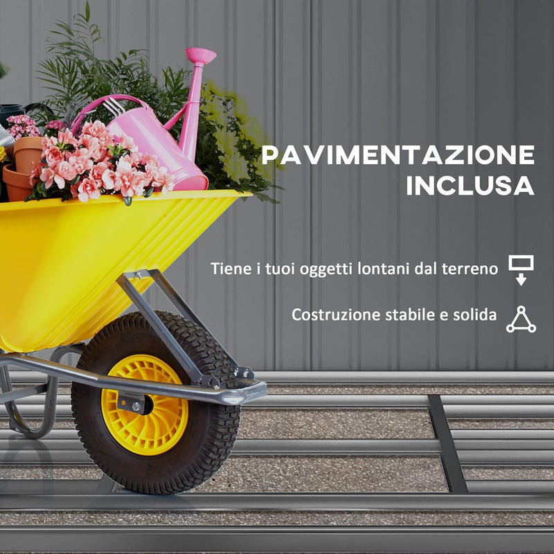 Casetta da Giardino 12.4m² con Fondazione, 4 Prese d&