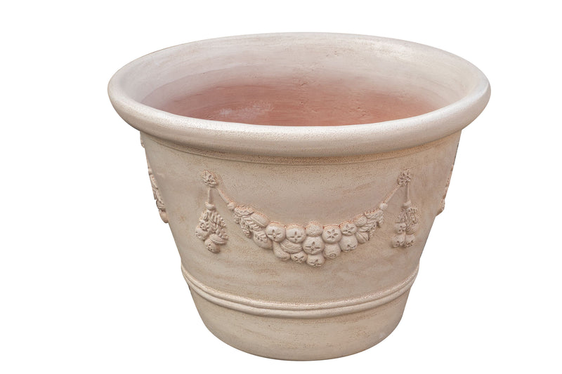 Biscottini Vaso in Terracotta smaltato 100% Made in Italy interamente Lavorata a Mano
