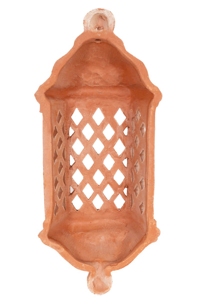 Biscottini Lanterna Lampada da parete da appendere in Terracotta 100% Made in Italy interamente Lavorata a Mano