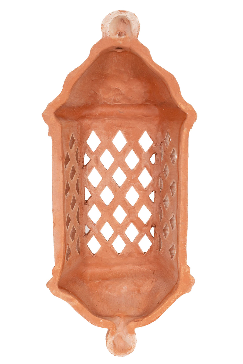 Biscottini Lanterna Lampada da parete da appendere in Terracotta 100% Made in Italy interamente Lavorata a Mano