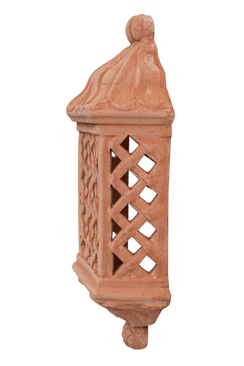 Biscottini Lanterna Lampada da parete da appendere in Terracotta 100% Made in Italy interamente Lavorata a Mano