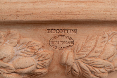 Biscottini Set 2 Cesta Cestina Vaso in Terracotta 100% Made in Italy interamente Lavorata a Mano Vaso Fiori L40XPR40XH19 CM